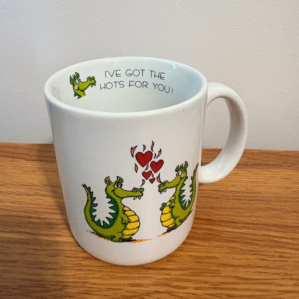 Papel Coffee Mug Vagabond Creations Dragon White 12oz I've got the hots for you